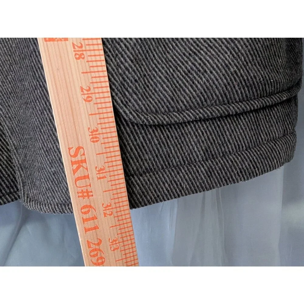 Hugo Boss Mens 44R Colbert Wool Blend Field Jacket Grey Tweed Epaulets - Picture 6 of 13